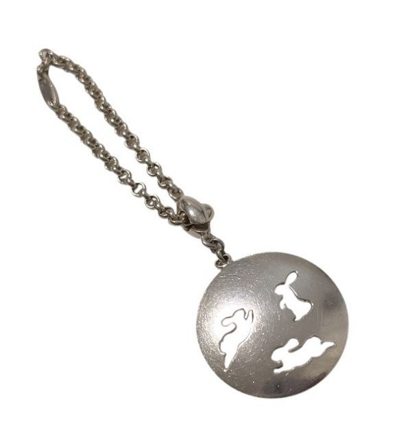 HERMES シルバー製亀のキーホルダー 良好品 HERMES エルメス タートル 亀 モチーフ 925 シルバー チャーム