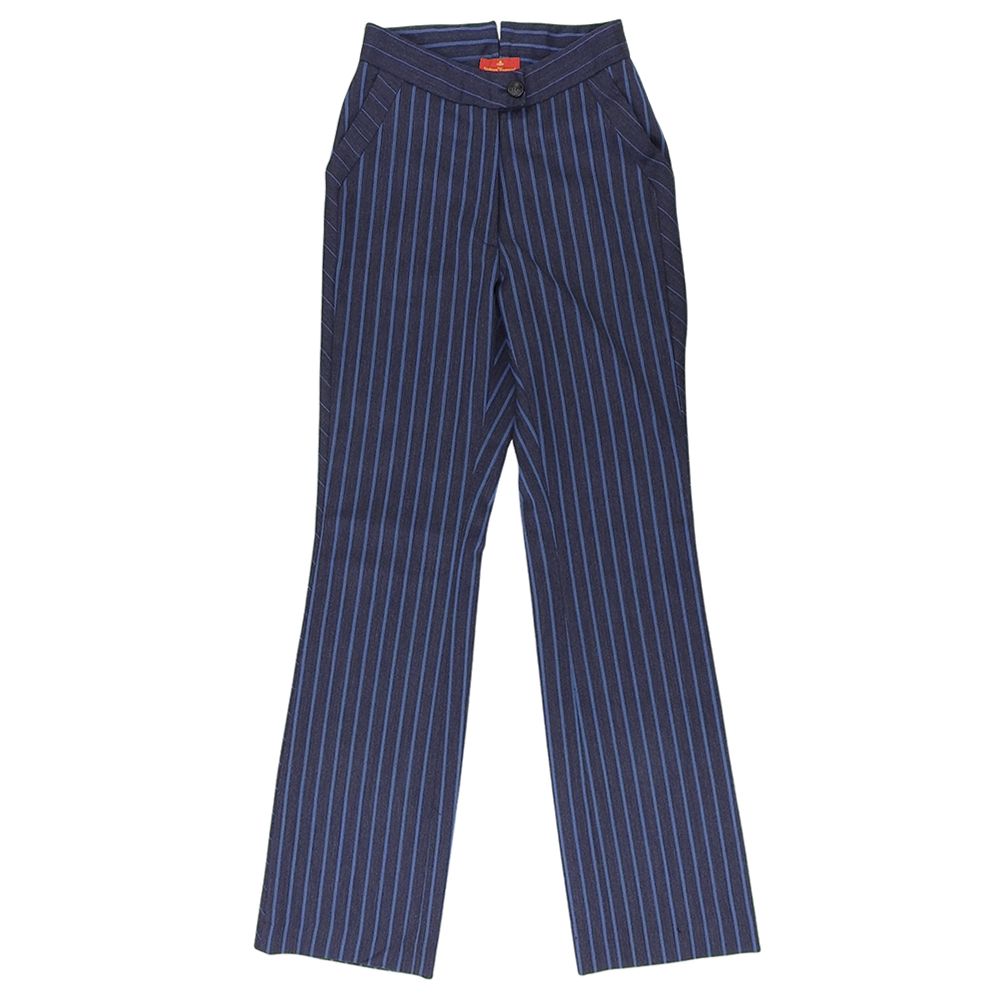 VivienneWestwoodRedLabel ヴィヴィアンウエストウッドレッドレーベル ストライプ スラックスパンツ レディース インディゴ ブルー 42