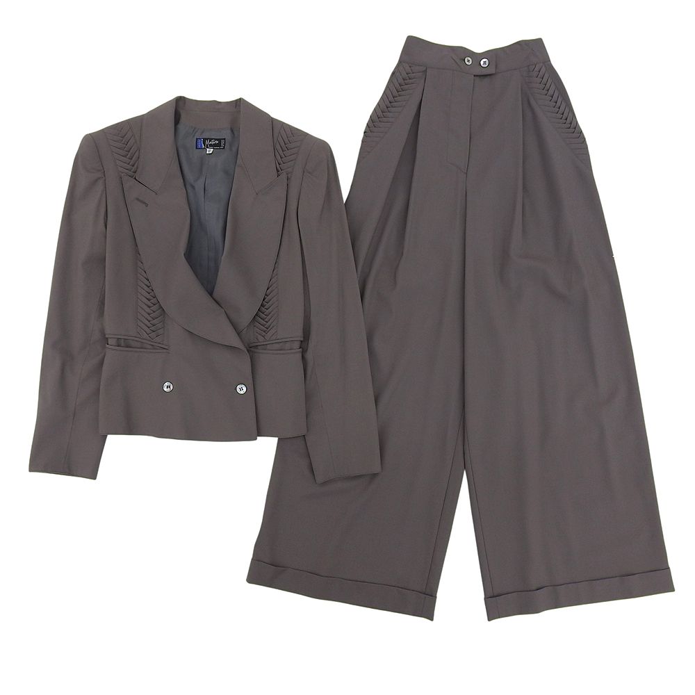 Claude Montana クロードモンタナ ヴィンテージ デザイン パンツスーツ セットアップ レディース ブラウン 42 40