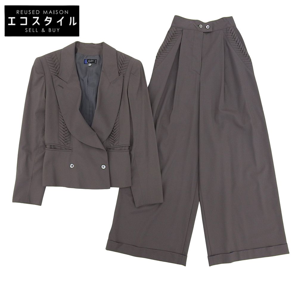 Claude Montana クロードモンタナ ヴィンテージ デザイン パンツスーツ セットアップ レディース ブラウン 42 40