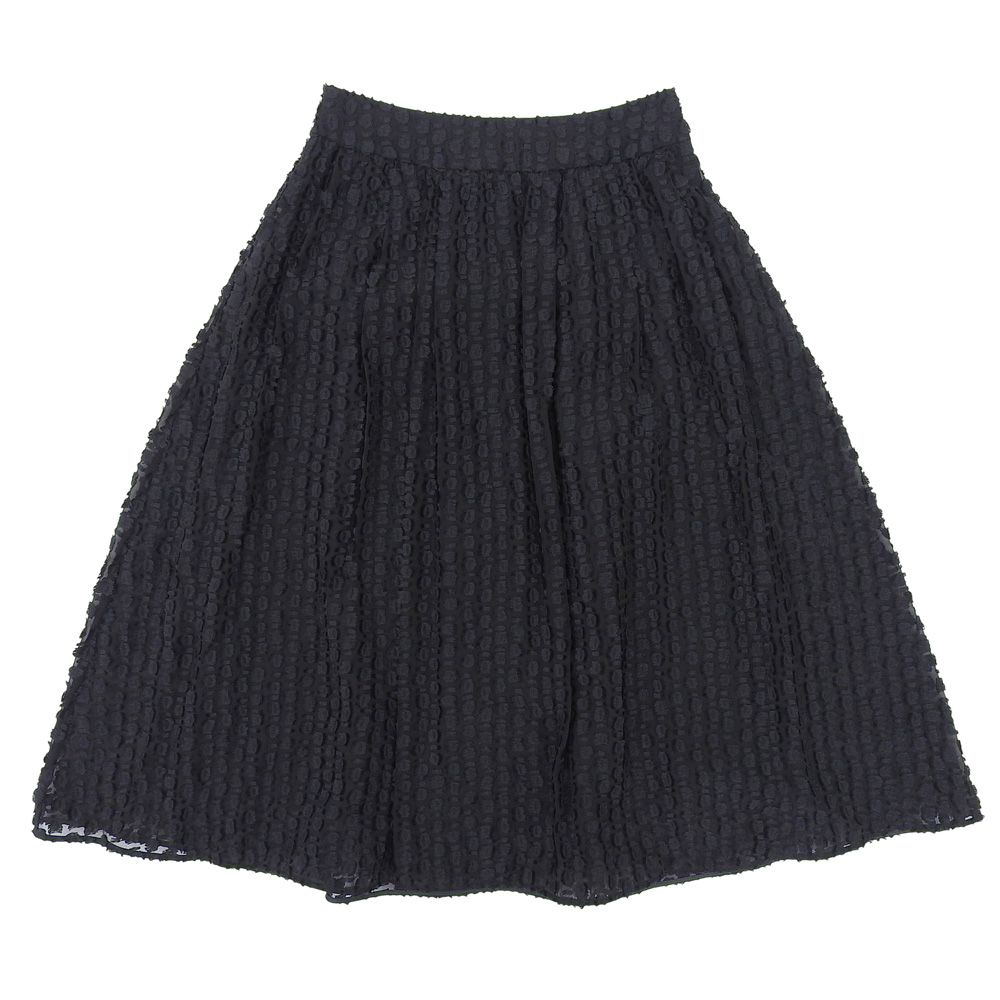 EPOCA エポカ シアーカット ジャカード ギャザーフ スカート レディース ブラック 38 M 5 S 07-418-09