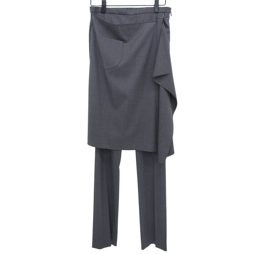 Courreges クレージュ ウール ラップパンツ ボトムス レディース グレー 34 23-030-510-0030-3-0