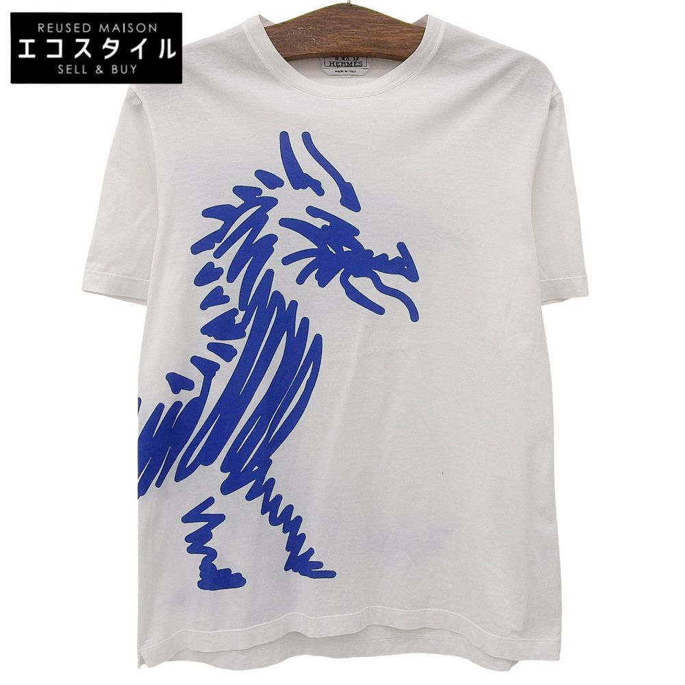 HERMES エルメス コットン100% ドラゴンプリント Tシャツ トップス