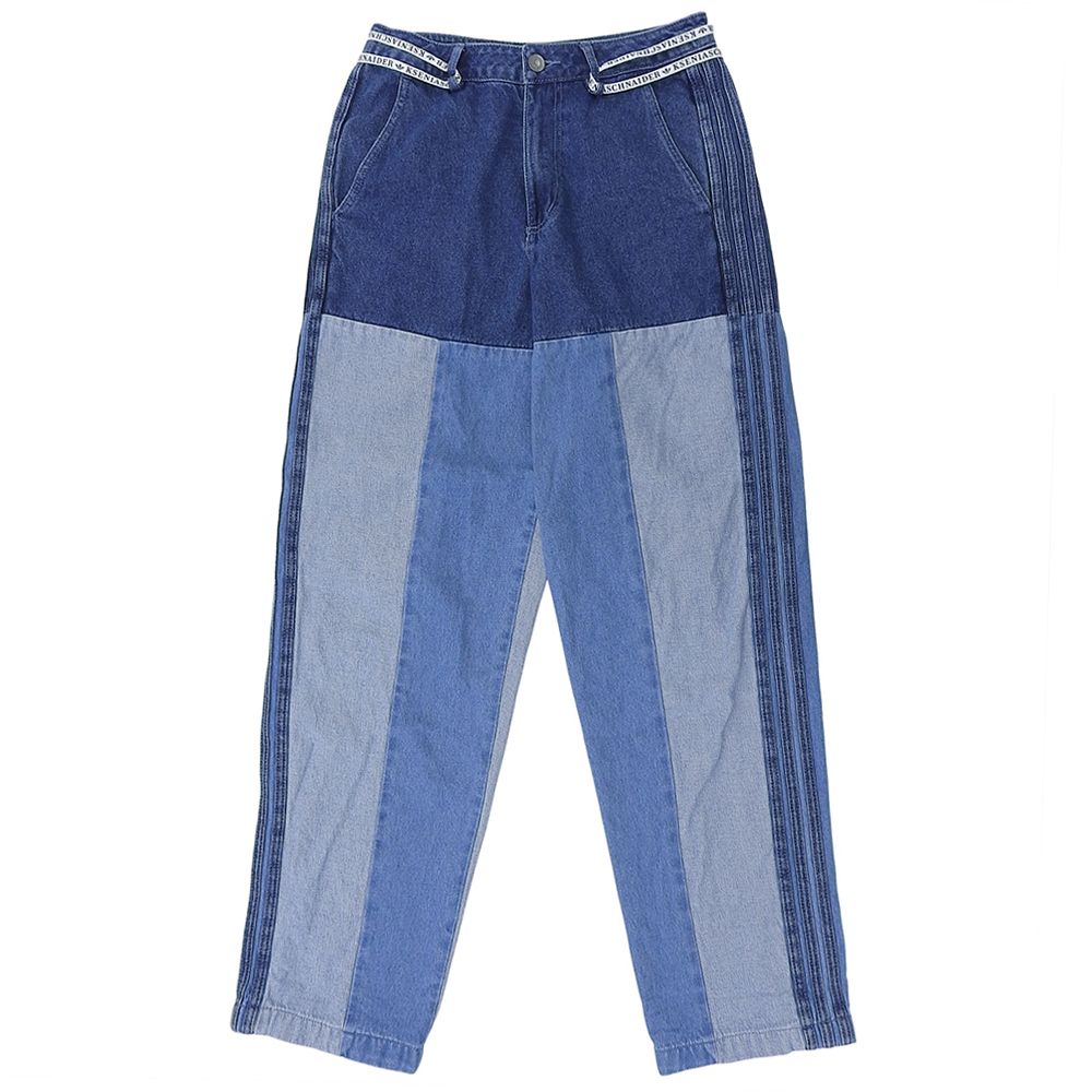 adidas アディダス パッチワーク デニム ジーンズ ボトムス レディース ブルー 26