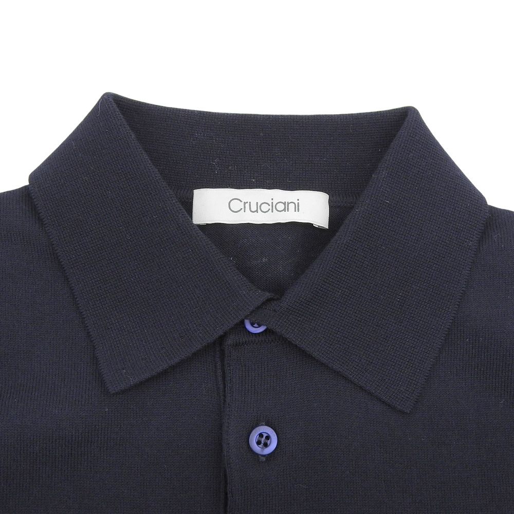 Cruciani コットン 27ゲージ ニットポロ 半袖 ネイビー 44 27ゲージ】コットン ニットポロ（ニット）｜STRASBURGO OUTLET
