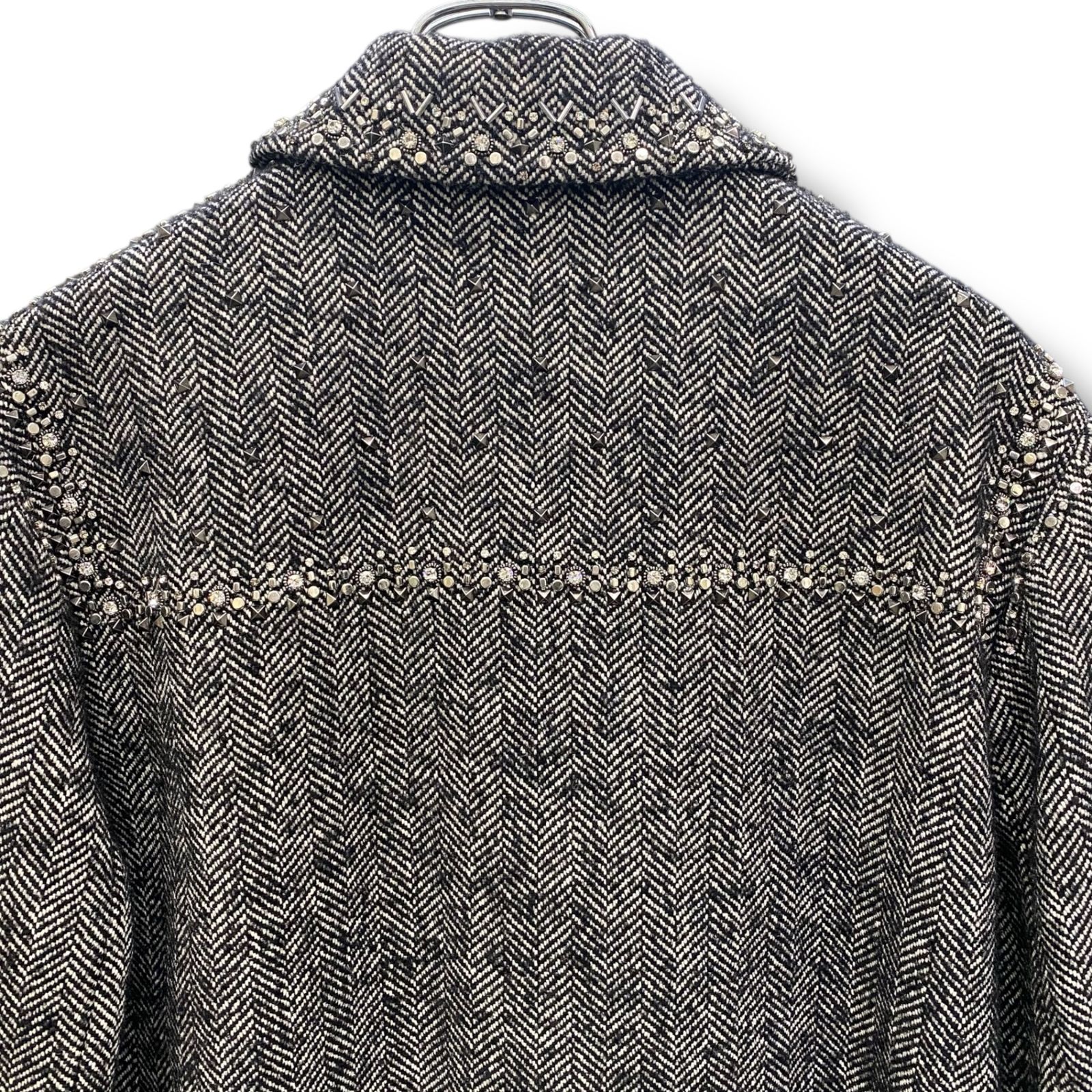 VALENTINO スタッズ&クリスタル エンブロイダリー ウールツイード