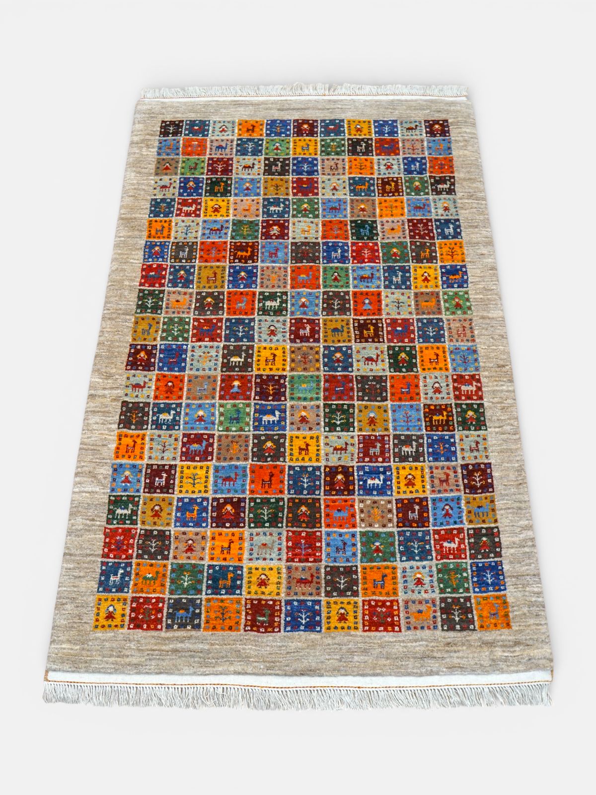 ペルシャ手織り絨毯 カシュクリギャッベ 188 118 cm リズバフト