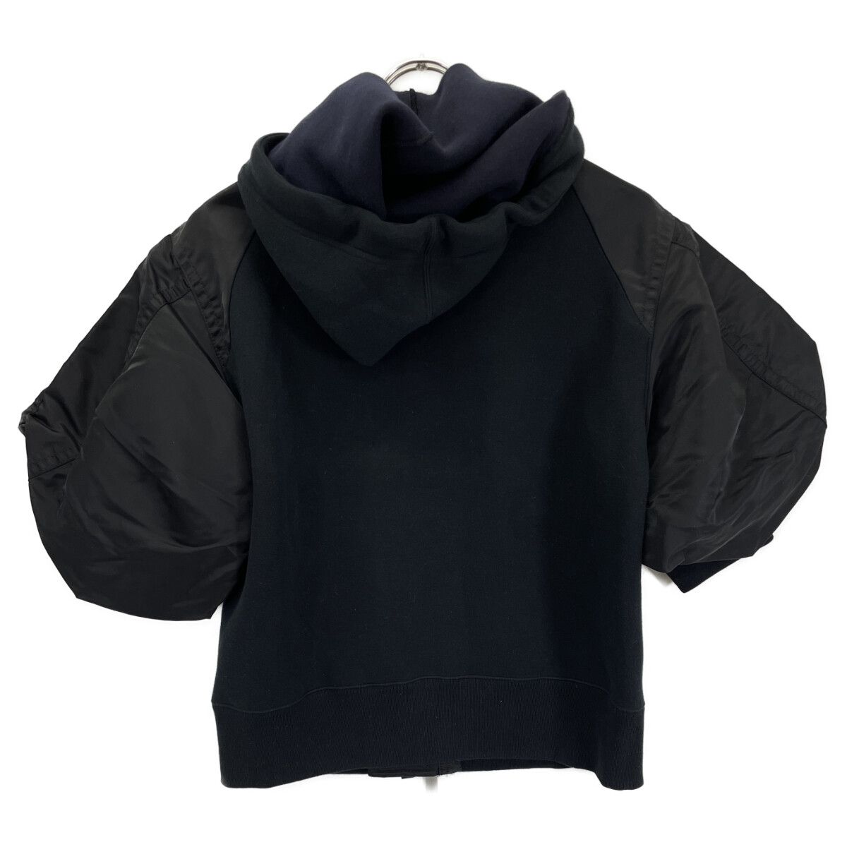 sacai 半袖パーカー sacai サカイ 24-07260 ﾌﾞﾗｯｸ 材切り替え半袖ｼﾞｯﾌﾟｱｯﾌﾟﾊﾟｰｶｰ 2 - メルカリ