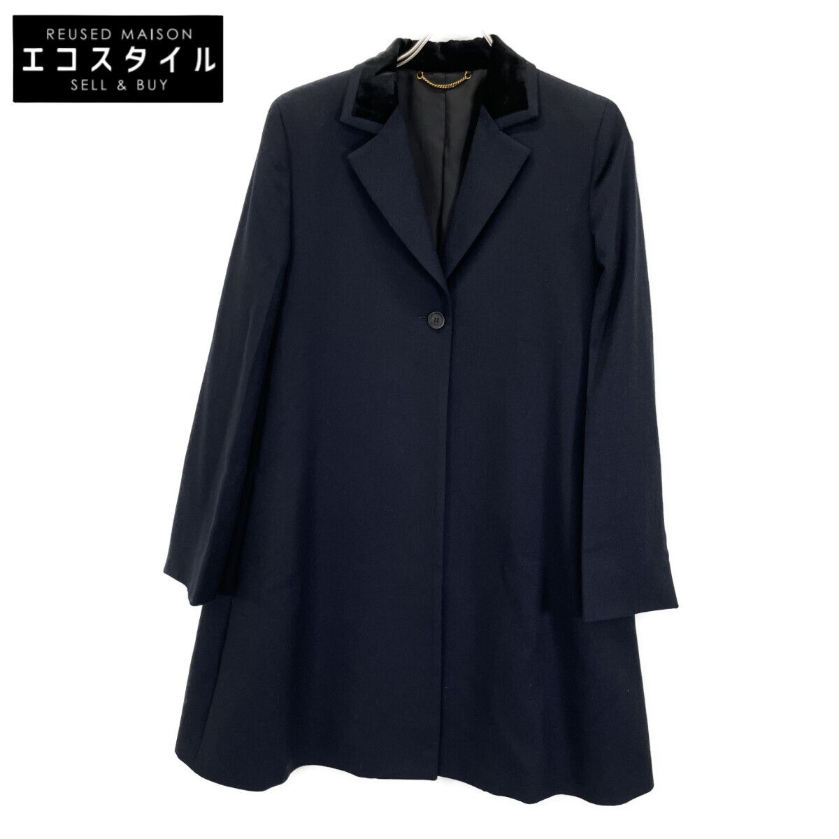 Salvatore Ferragamo ネイビーAラインコート 38 Salvatore Ferragamo ネイビーAラインコート 38 Salvatore Ferragamo