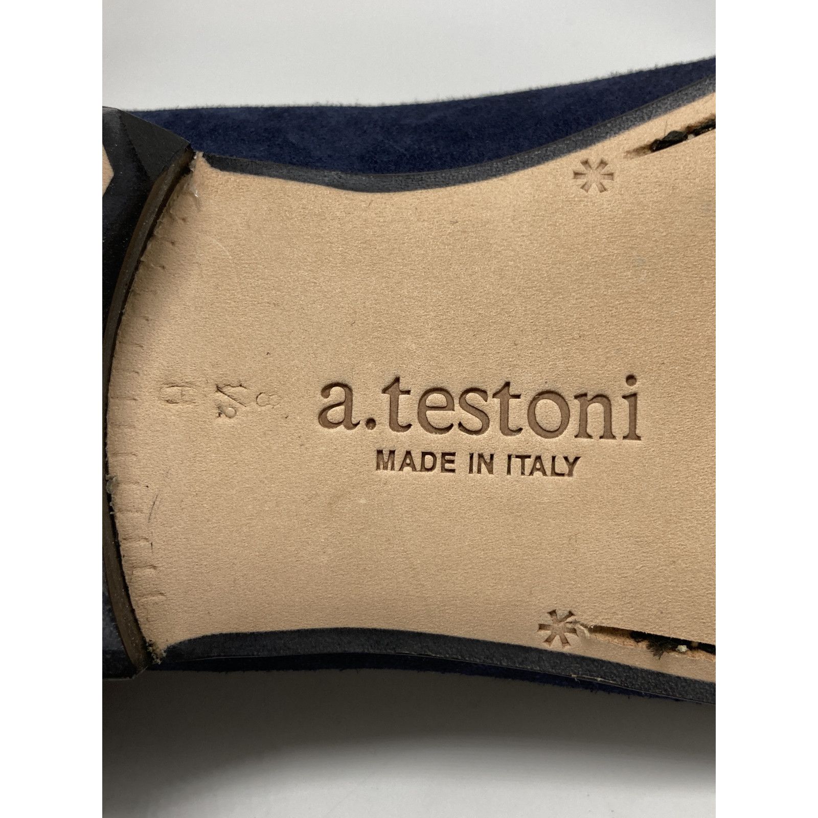 a.testoni ア テストーニ M47509POH スエード ロゴ刺繍 スリッポン 8 1