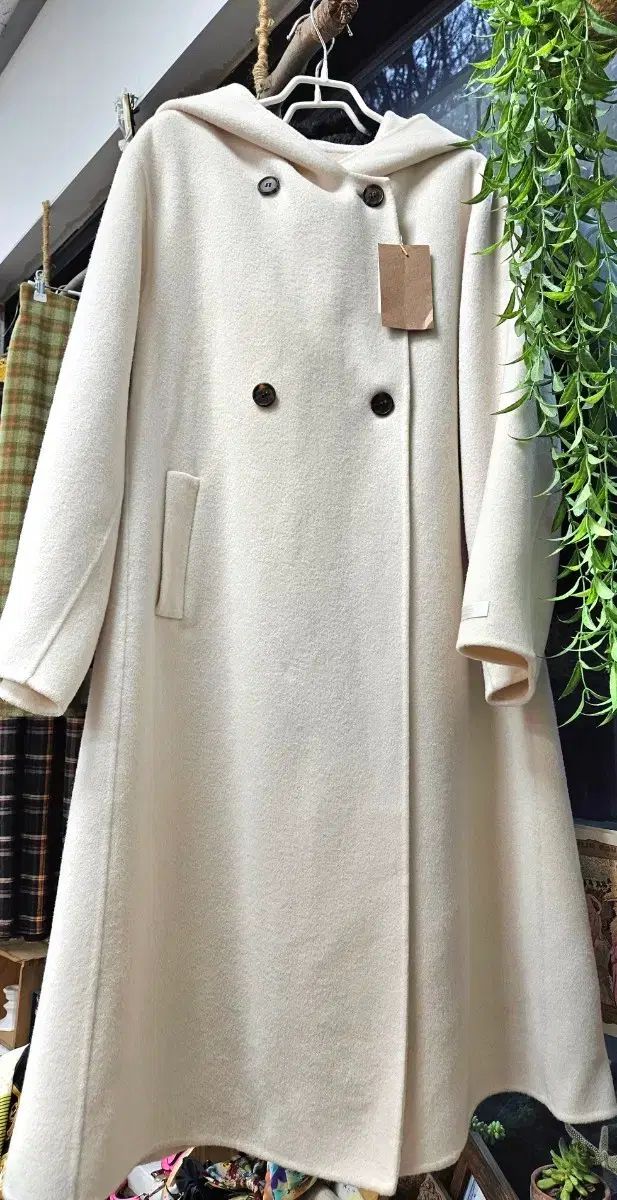 オーバーサイズ ハンドメイド WHO フード ウール コート L