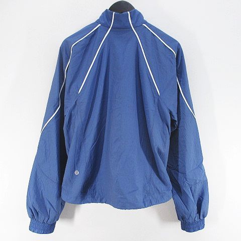 ルルレモン lululemon スポーツウェア ヨガ アクティブウェア LW 3 HO 9 S トレイン ライトウェイト ジャケット 0 青系 ブルー ジップアップ ロゴ プリント