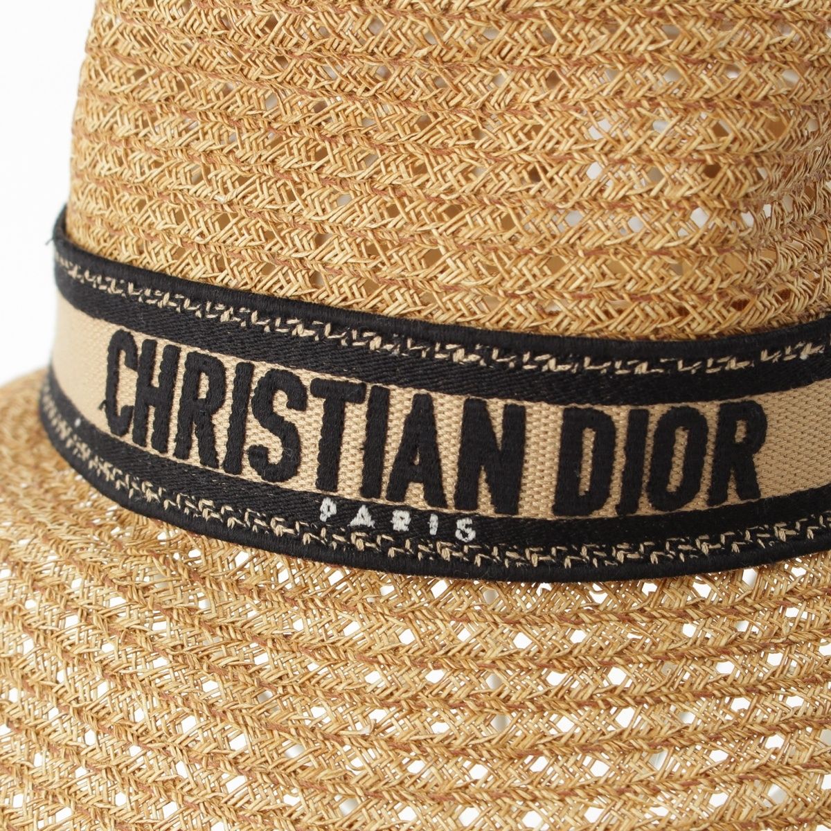 ディオール ペーパー D Bobby ワイドブリム ラフィア ハット