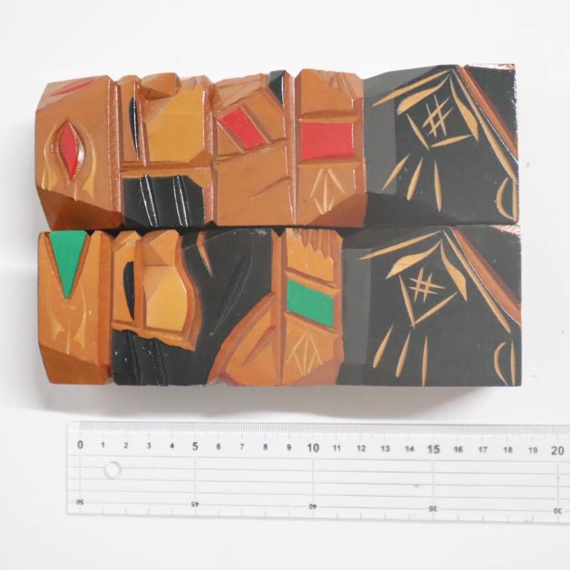 昭和レトロ アイヌ 大型 木彫り像 彫刻 木製 郷土玩具 民芸品 骨董品 置物 アイヌ 木彫 置物 人物像 ペア 北海道 民芸 木製 彫刻 無銘 工芸品