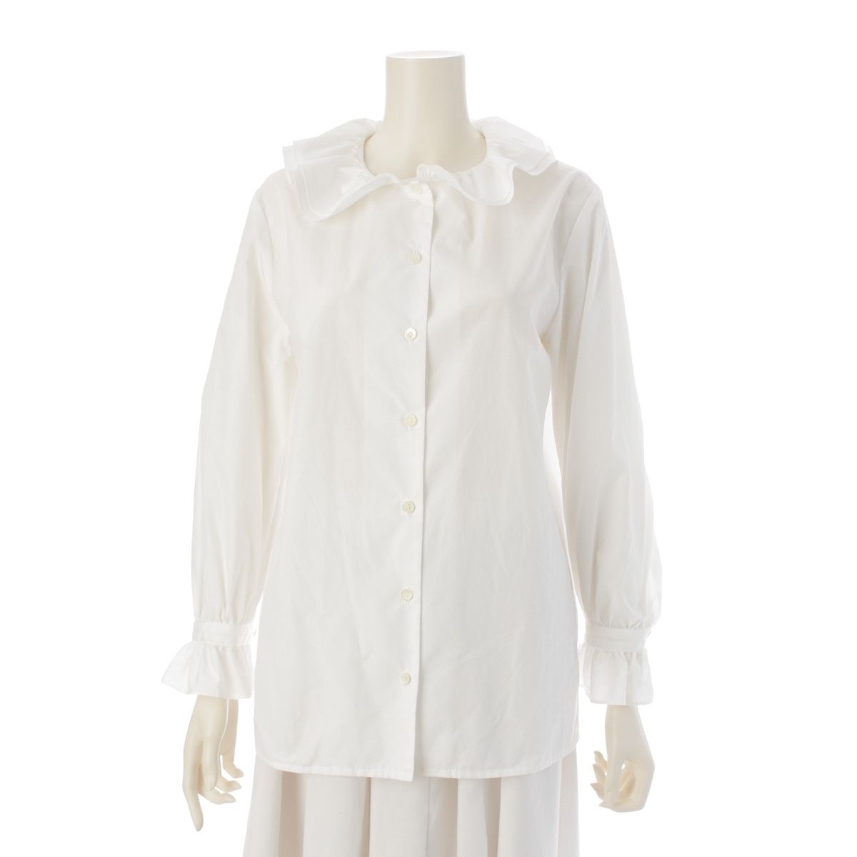 OHGA オーガ 24年 コットン混 WAFFLE BLOUSE ワッフル ブラウス シャツ 
