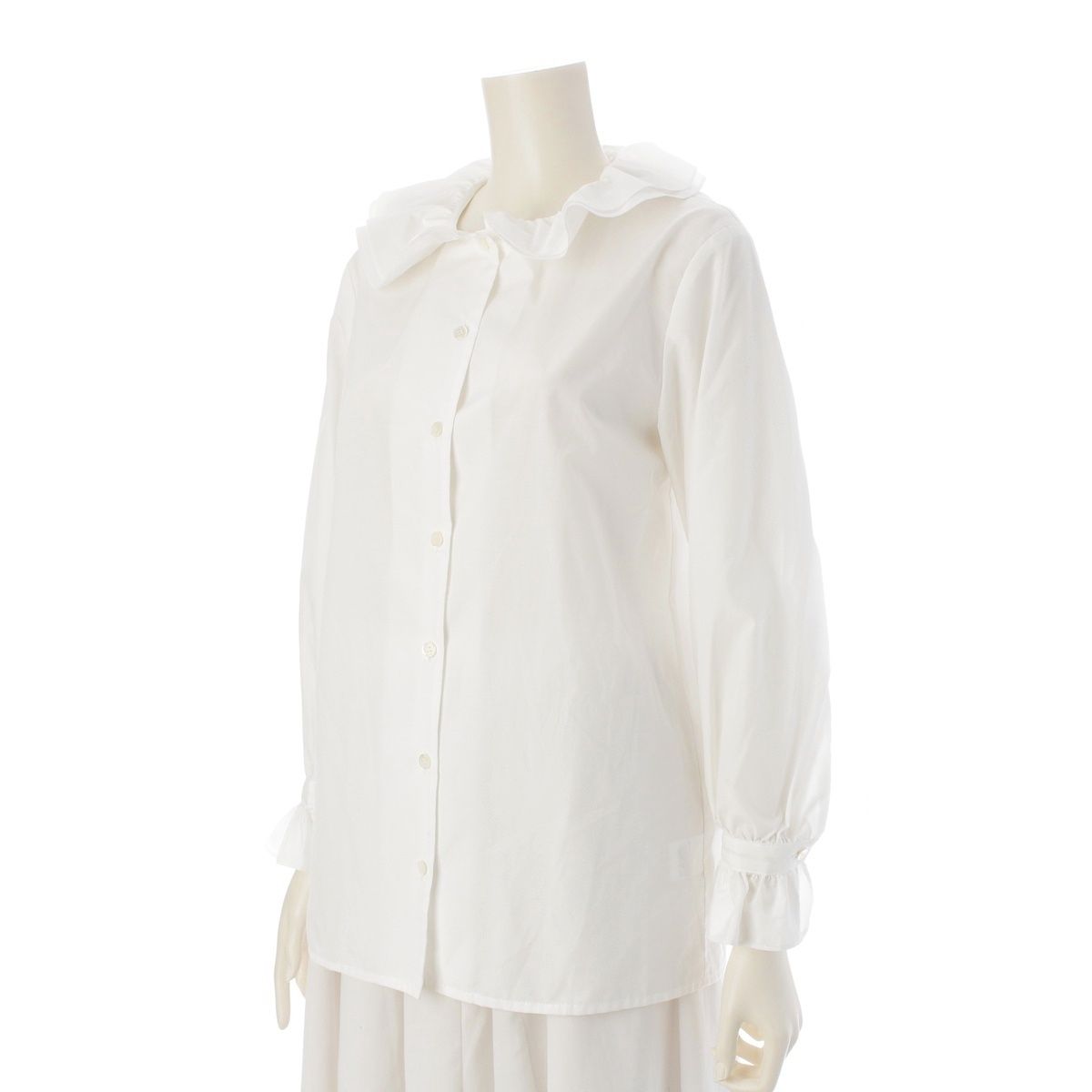 OHGA オーガ 24年 コットン混 WAFFLE BLOUSE ワッフル ブラウス シャツ 