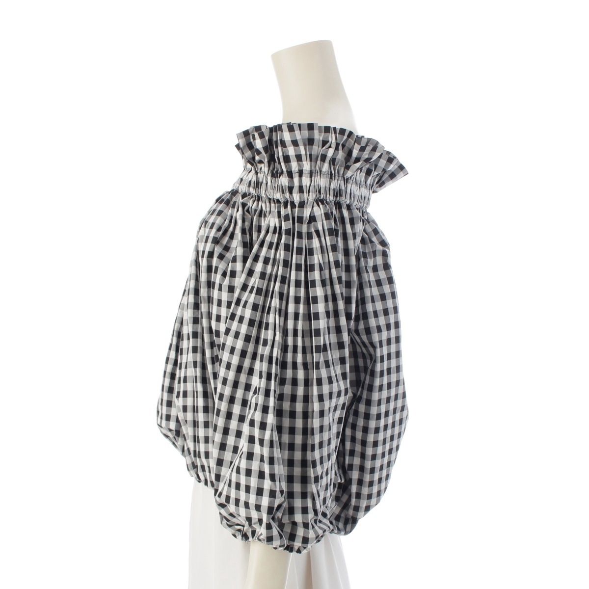 シーニュ CYGNE LILIANE フリル ギャザー オフショルダー ギンガム