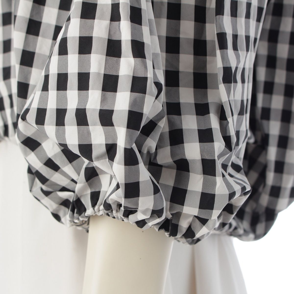 シーニュ CYGNE LILIANE フリル ギャザー オフショルダー ギンガム