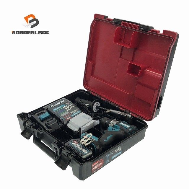 比較的 makita マキタ 40 Vmax 充電式震動ドライバドリル 青 バッテリ 2 5 Ah 充電器 ケース付 コードレス120048