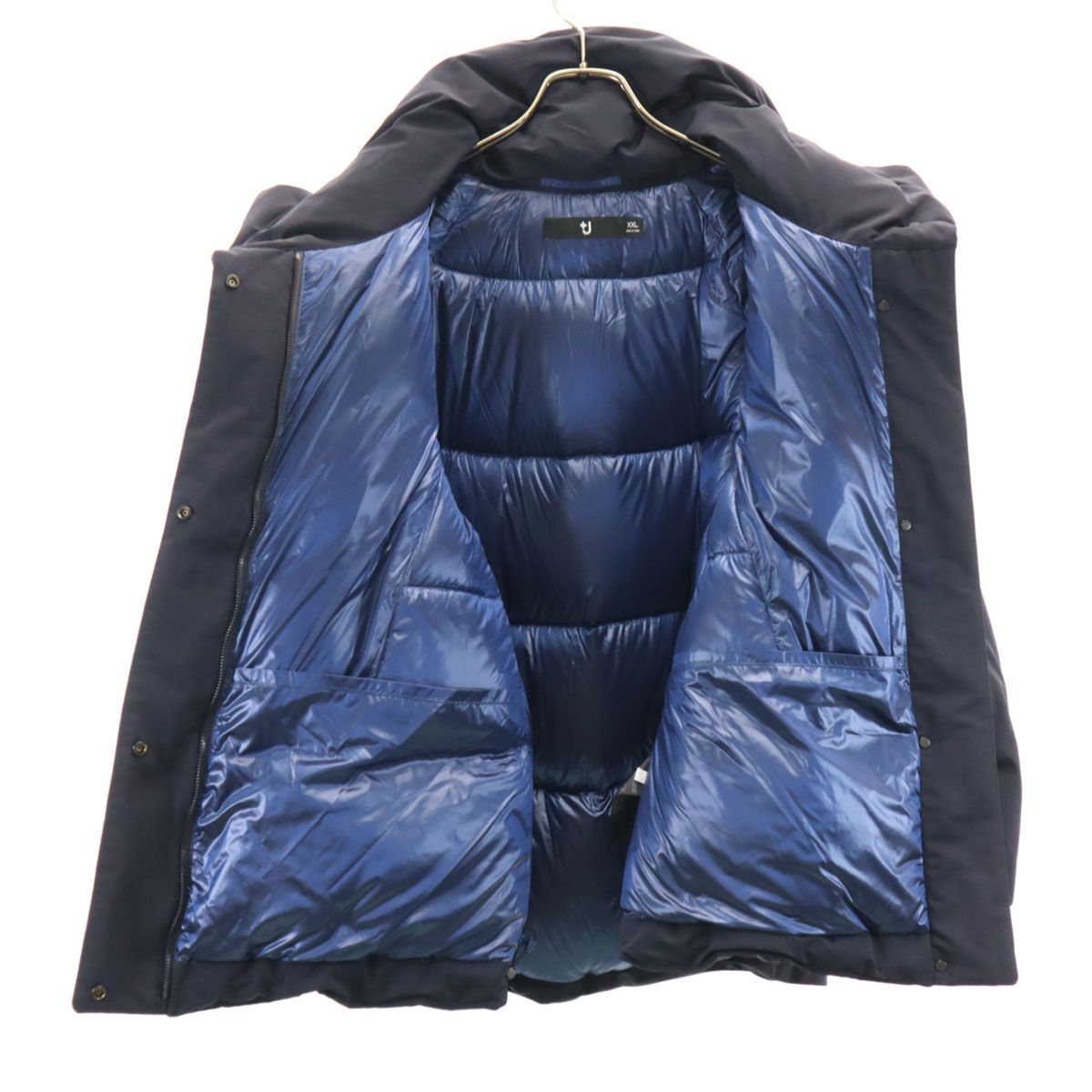 ユニクロ　＋J ハイブリッドダウンジャケット　ネイビー フード付き XXL 美品✨ユニクロ +J ハイブリッドダウンジャケット ネイビー XXL - メルカリ