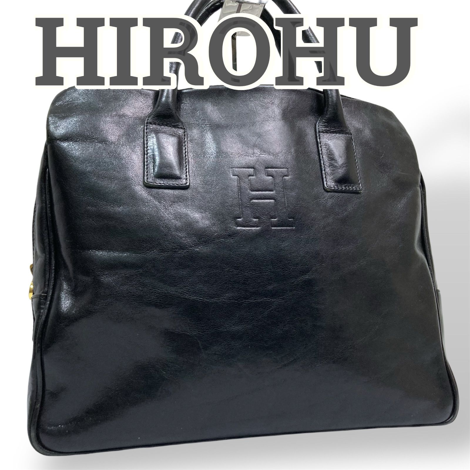 美品】HIROHU ヒロフ ビジネスバッグ ブリーフケース 本革 レザー 