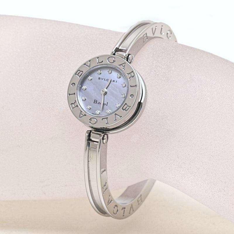 BVLGARI ブルガリ B.zero 1 ビーゼロワン 12 Pダイヤモンド BZ 22 BSS S 101079 Sサイズ 磨き済 電池交換済 腕時計 レディース ステンレススチール 40215