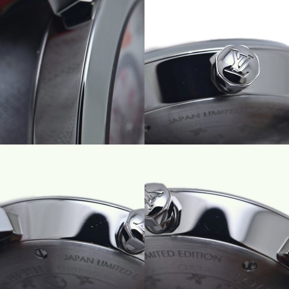  LOUIS VUITTON ルイヴィトン タンブール スリムPM QA 146 Z モノグラム フーシャ-オレンジ 8 Pダイヤ 磨き済 電池交換済 腕時計 レディース 40216 腕時計(クォーツ) 腕時計(アナログ)