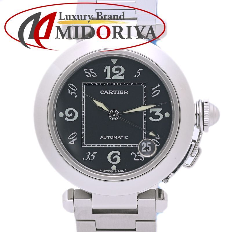 CARTIER カルティエ パシャC ブラック ユニセックス 旧カレンダー 磨き済 腕時計 ボーイズ ステンレススチール 40219