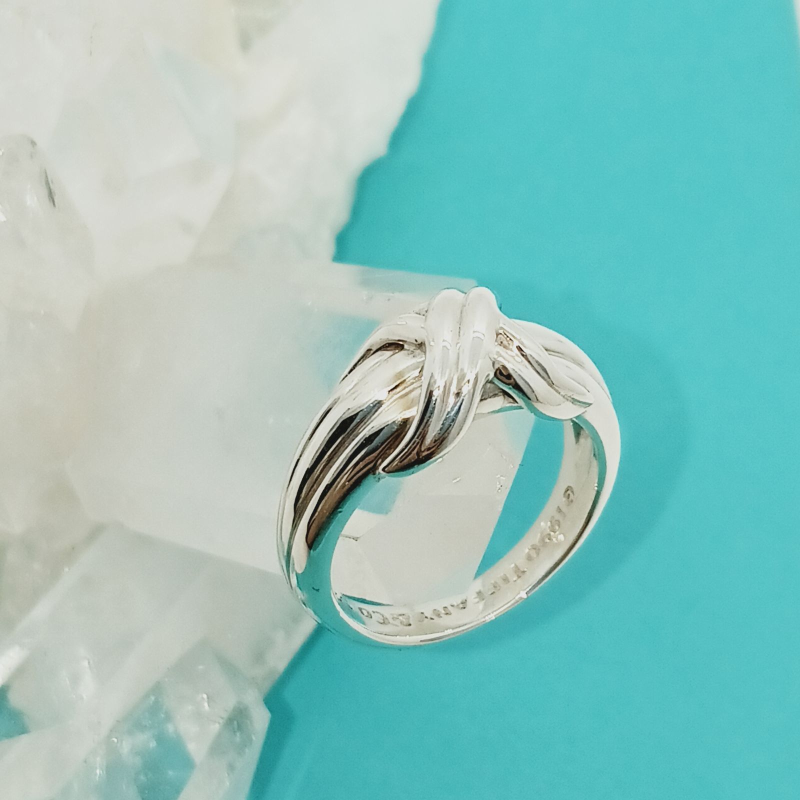 ティファニーシグネチャーリング　ティファニーシルバーリング TIFFANY&Co. (ティファニー) グルーブド シグネチャー コンビ リング