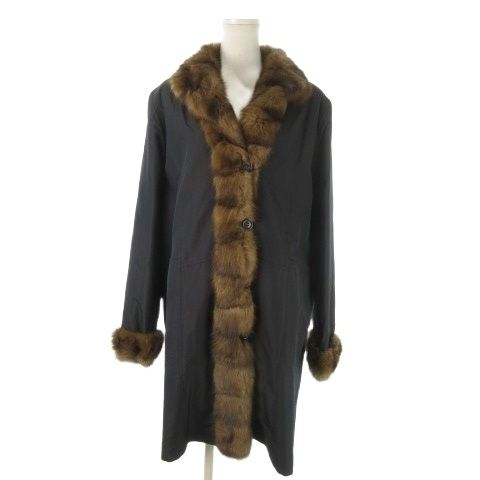 ションベール Chombert ウィーゼルファー コート 中綿 ロング ショール 黒 ブラック AO 16 GY 44