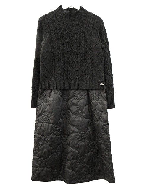 インゲボルグ カメリアキルトドッキングワンピース ニット セット ブラック 黒 2025 AW