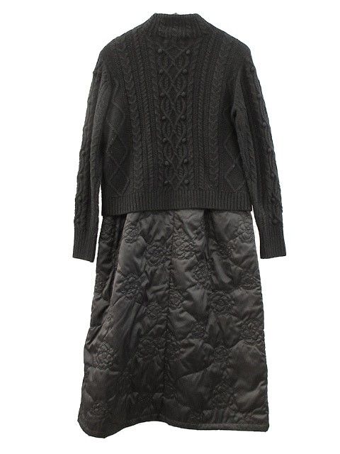 インゲボルグ カメリアキルトドッキングワンピース ニット セット ブラック 黒 2025 AW