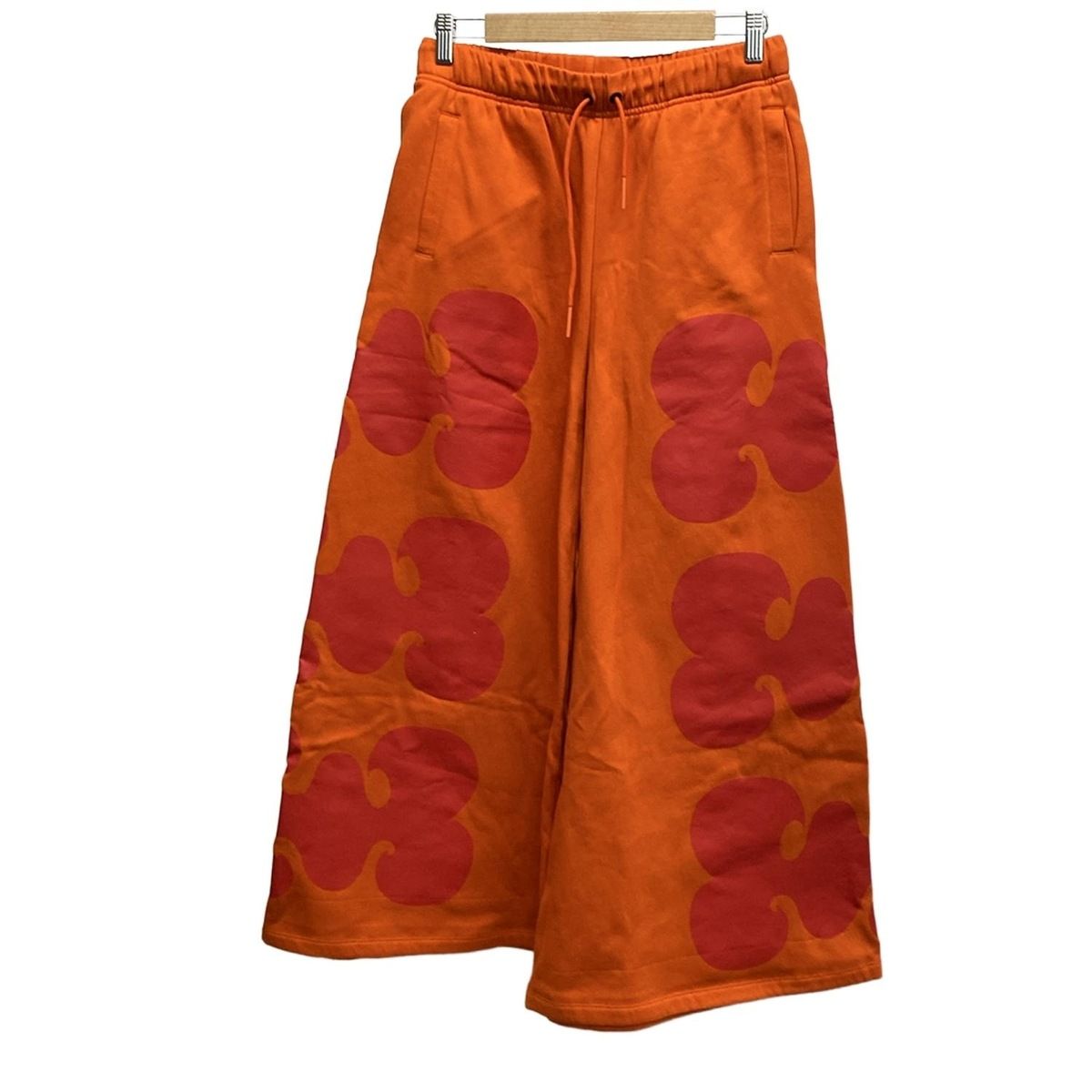 marimekko マリメッコ パンツ サイズL レディース オレンジ レッド フルレングス ウエストゴム adidasコラボ