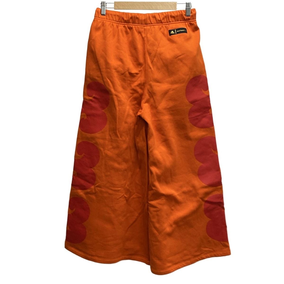 marimekko マリメッコ パンツ サイズL レディース - オレンジ×レッド フルレングス ウエストゴム adidasコラボ
