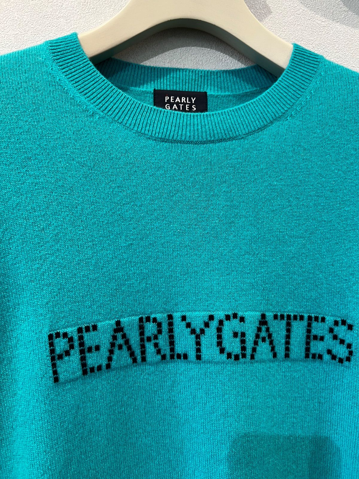 2025 FW 10％OFF PEARLY GATES 12 G部分ジャガードカシミヤ100クルーネックニットプルオーバー サイト サイズ５