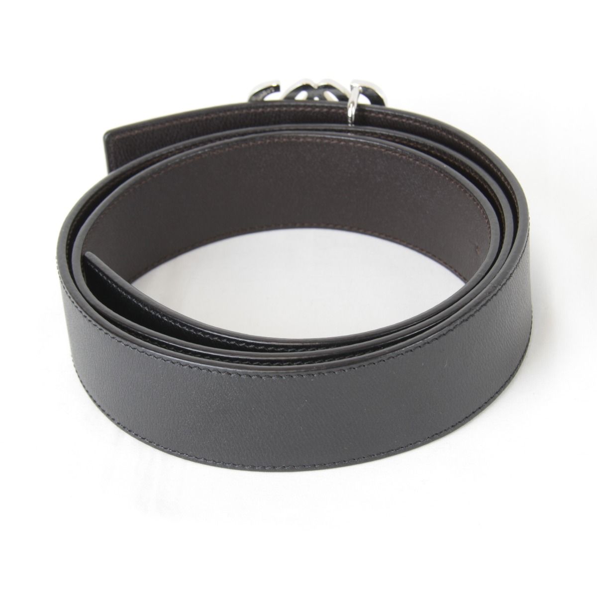 正規品　美品　LOEWE リバーシブルベルト ブラウン ブラック　ギャランティ有 LOEWE（ロエベ） ベルト ANAGRAM アナグラム 3.5CM E821Z20X02