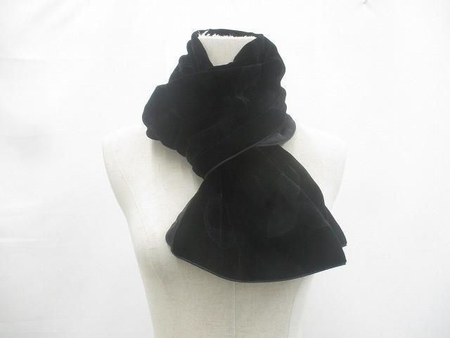 ルイヴィトン LOUIS VUITTON モノグラム エシャルプ ベルベット ストール ショール ブラック 黒 レディース