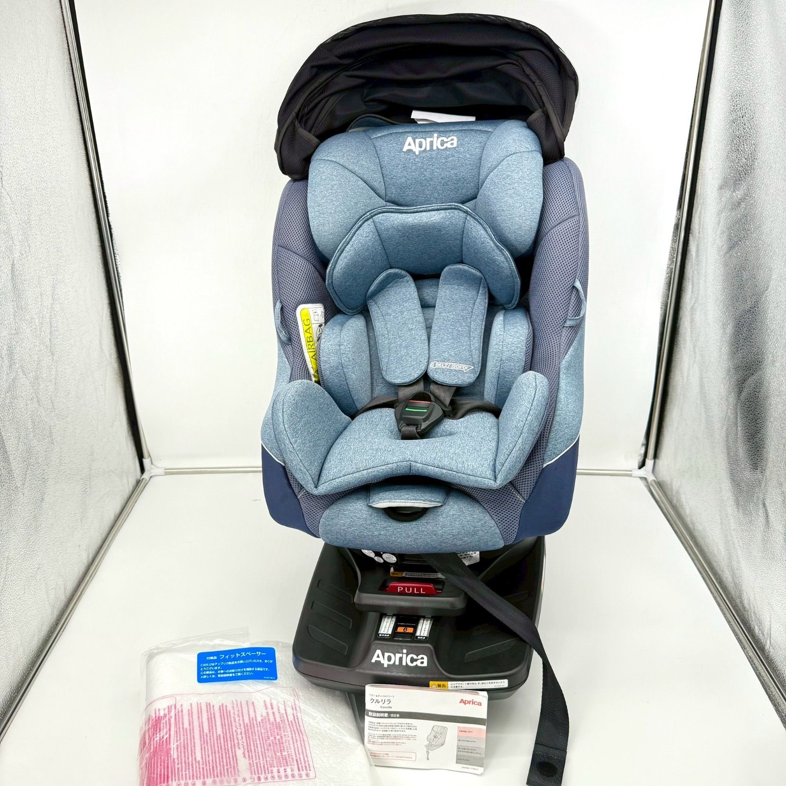 美品) Aprica クルリラ AD ISOFIX ライトネイビー色 - メルカリ