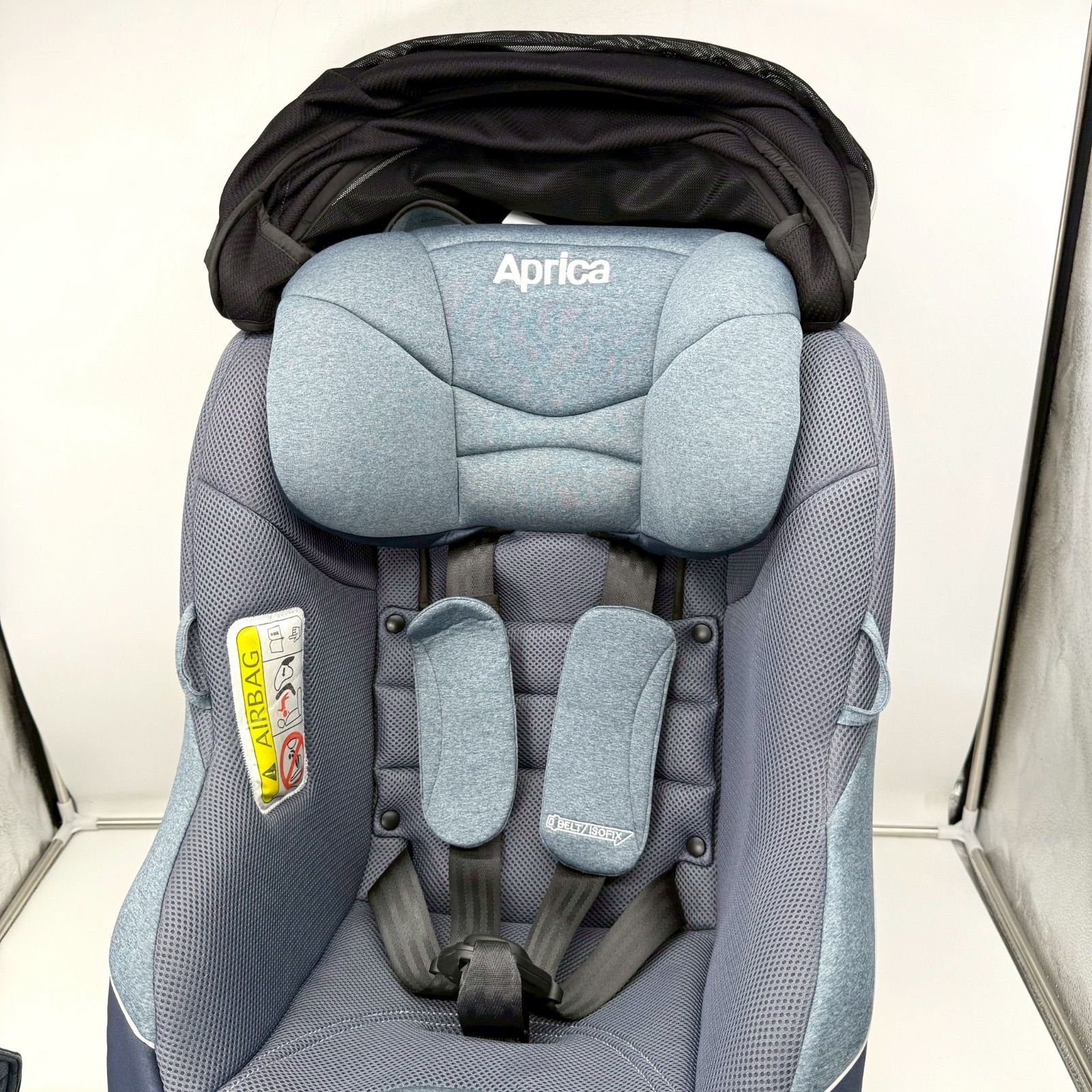 美品) Aprica クルリラ AD ISOFIX ライトネイビー色 - メルカリ