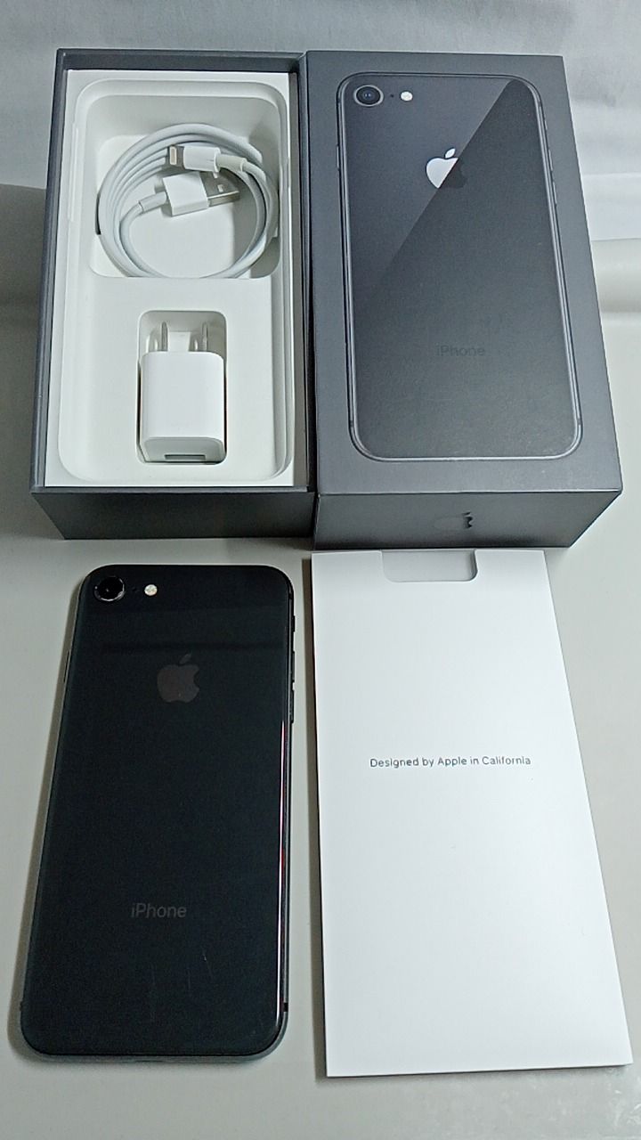 バッテリー100%！ iPhone8 A1906 64GB 本体 スペースグレイ SIMフリー