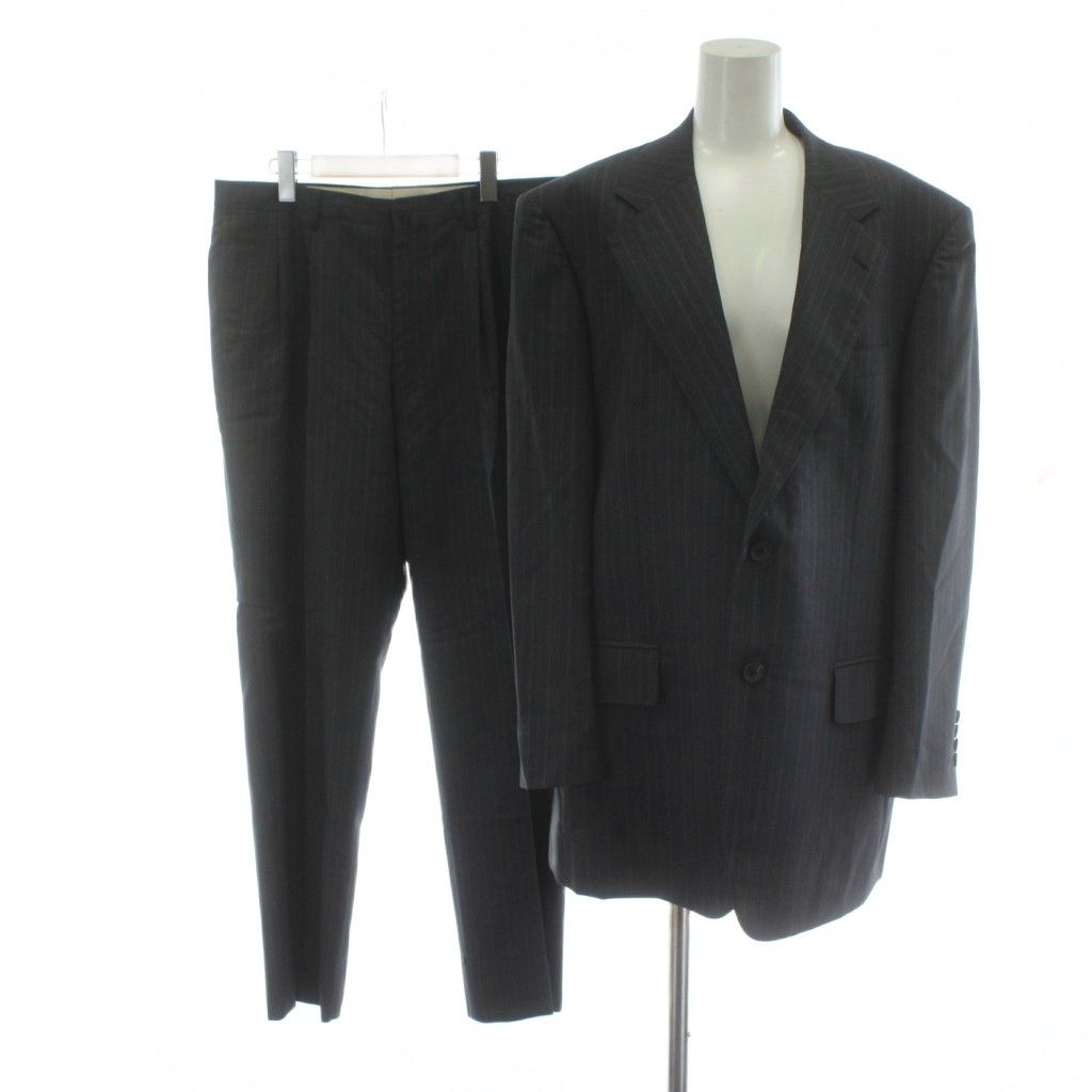 ダックス DAKS セットアップ スーツ ウール AB6 グレー ストライプ