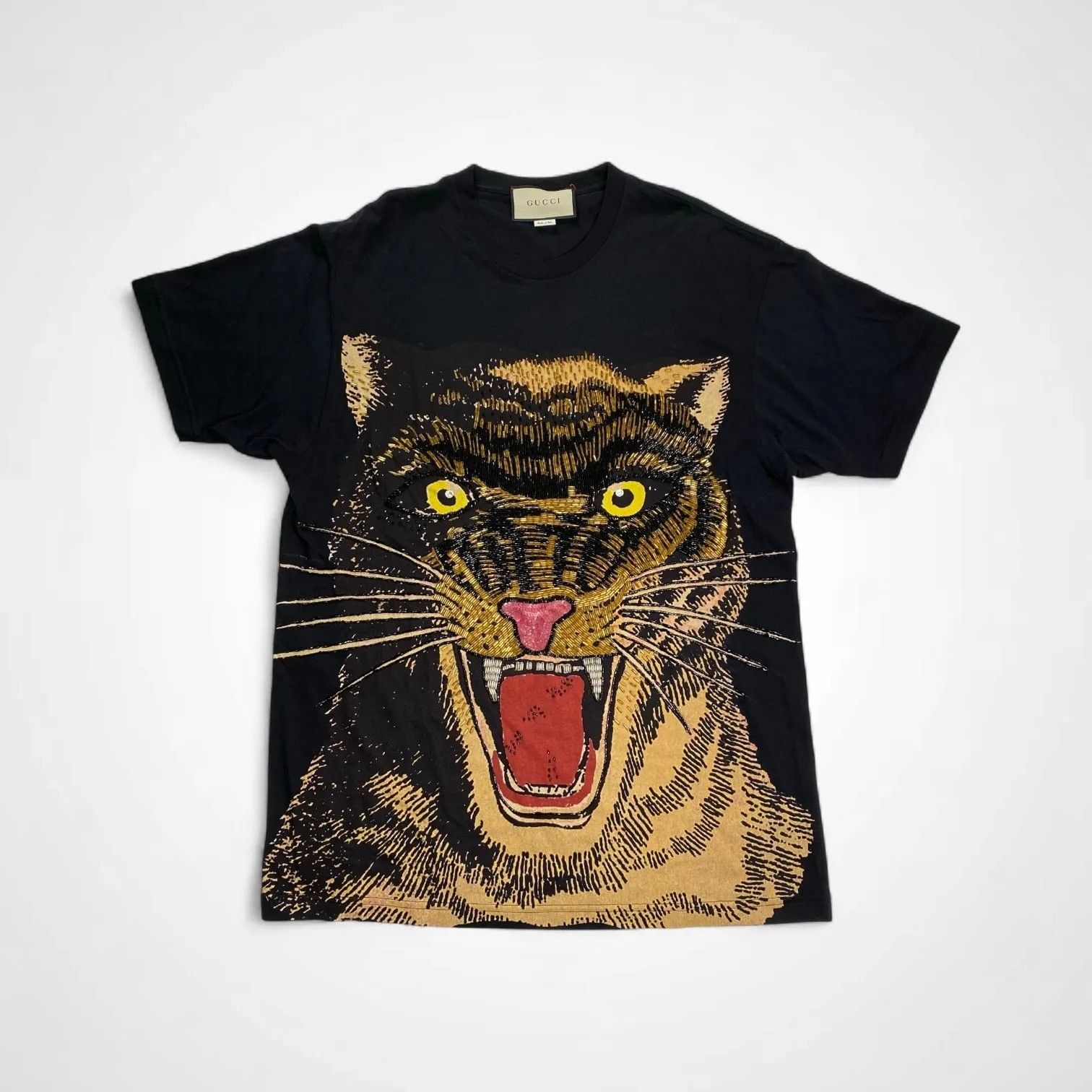 GUCCI グッチ / ヴィンテージ タイガー刺繍 Tシャツ リュネビル刺繍