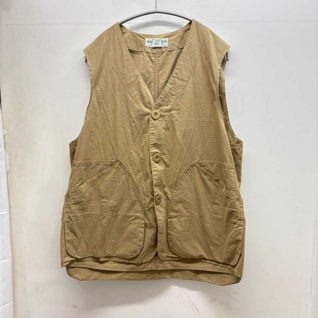 SASSAFRAS ササフラス 販売 Landscaper Vest コットンベスト ブラウン