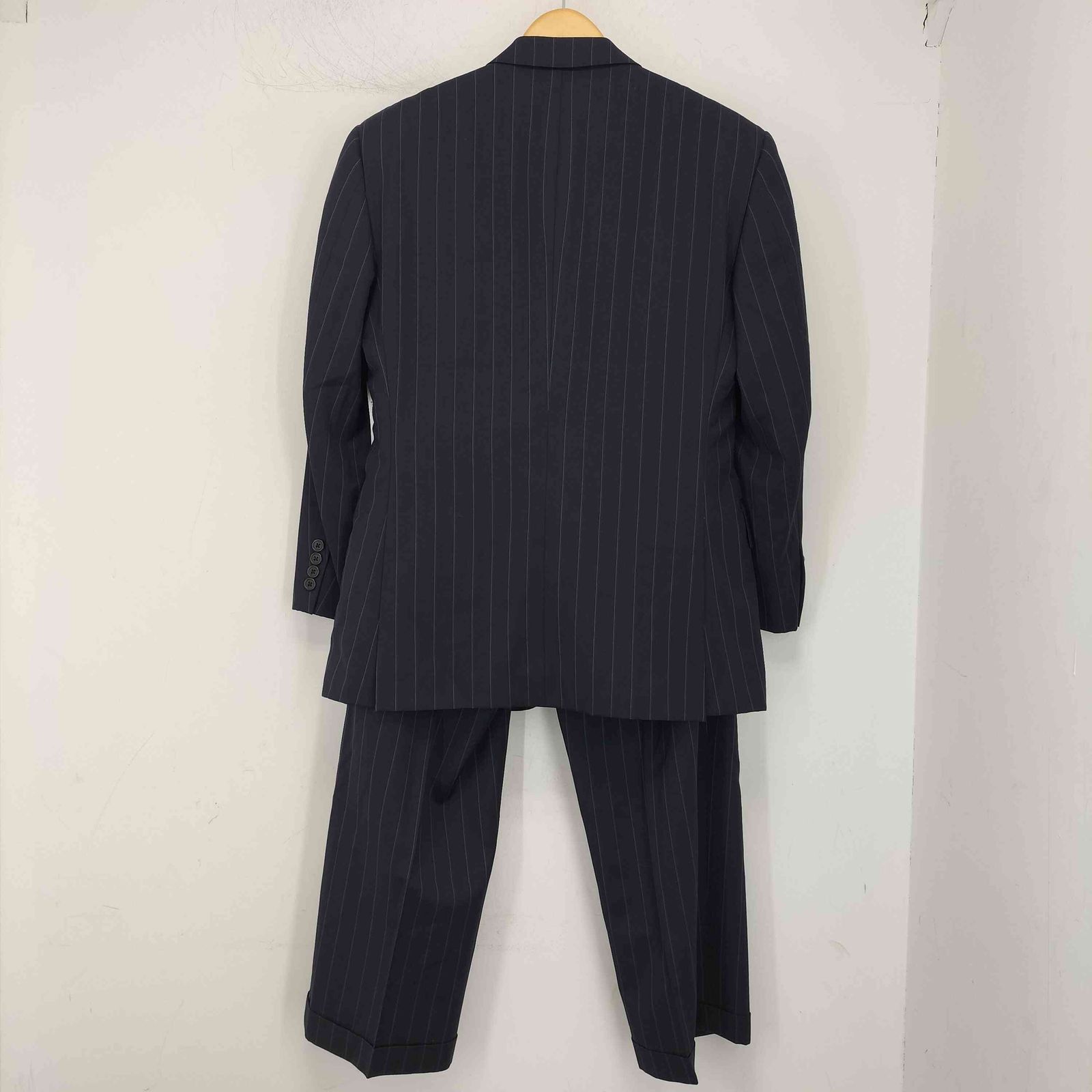 Ralph Lauren テーラードジャケット ブラック/ストライプ 美品【ラルフローレン】テーラードジャケット ストライプ ダブル