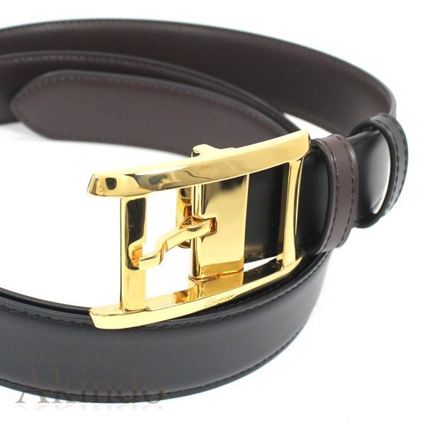 Cartier カルティエ タンク リバーシブル ベルト ゴールド レザー 新品】Cartier カルティエ ベルト メンズ 黒 茶 フリーサイズ ブラック