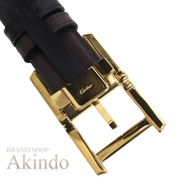 Cartier カルティエ タンク リバーシブル ベルト ゴールド レザー カルティエ タンク リバーシブル ベルト レザー ブラウン ブラック