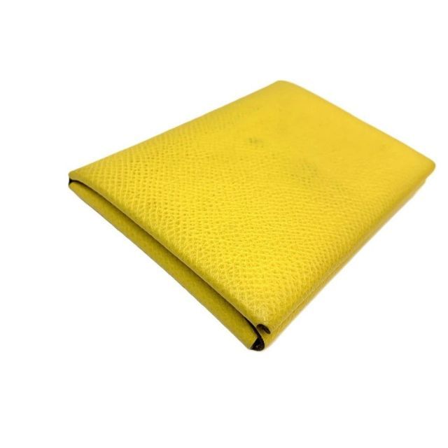 HERMES(エルメス) カルヴィ デュオ コンパクト財布 レザー イエロー