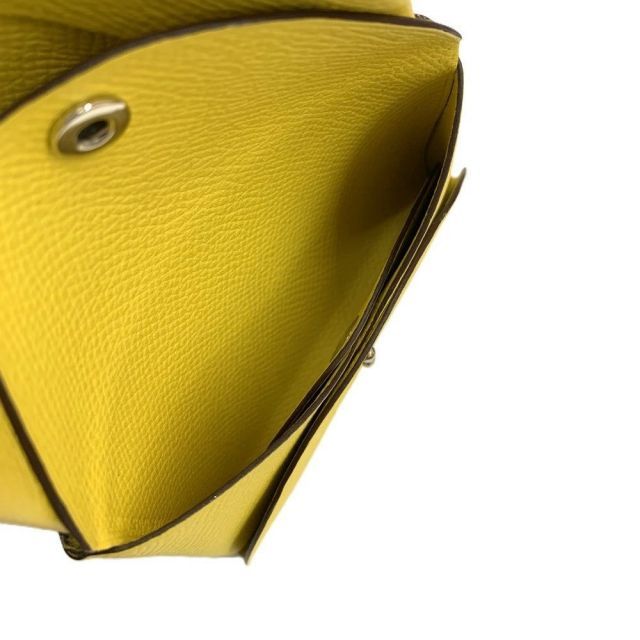 HERMES(エルメス) カルヴィ デュオ コンパクト財布 レザー イエロー