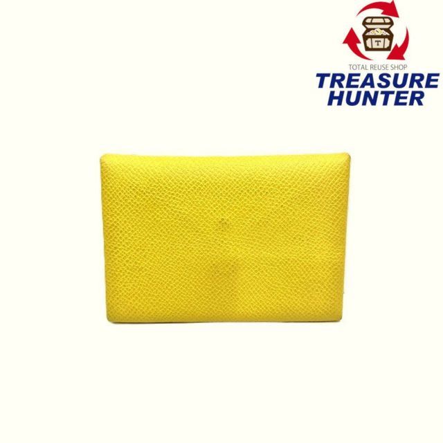 HERMES(エルメス) カルヴィ デュオ コンパクト財布 レザー イエロー