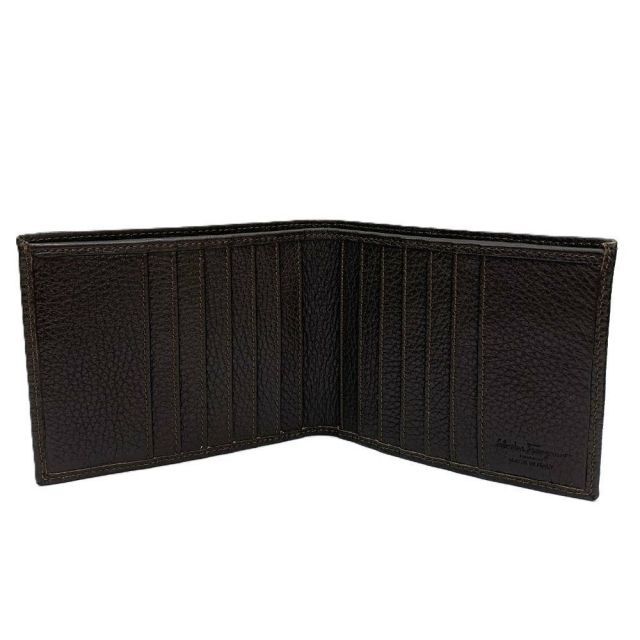 Salvatore Ferragamo レザー 札入れ2つ折り財布 ブラウン 注文